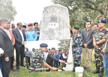 सुनसरीमा सीमा स्तम्भ मर्मत गर्ने कार्य सुरु