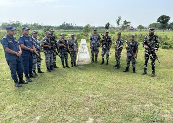 कोशीमा सीमा स्तम्भको अनुगमन