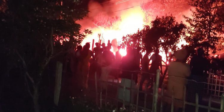 कोशीमा आगलागी : ३८ वटा बाख्रा,११ वटा घर जलेर नष्ट