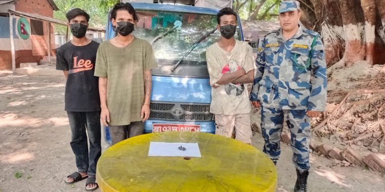 लागूऔषध सहित तीनजना पक्राउ